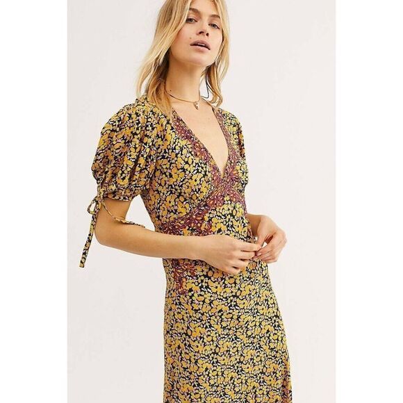 NEW FREE PEOPLE MODLY IN LOVE PRINTED MAXI DRESS - Picture 4 of 4